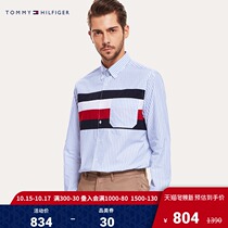 TOMMY HILFIGER Men Spring and Autumn Casual Striped Long Sleeve Shirts-MW0MW10194
