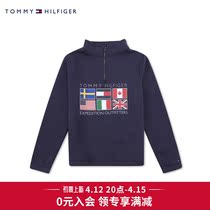Tommy Spring Summer Great Boy Fashion Trends Flag Printed Zipper Semi-High Neckwear 06902