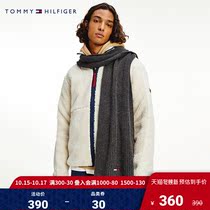 Tommy 21 new autumn and winter mens simple cotton embroidered wool knitted scarf AM0AM07933