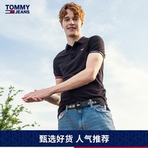 Tommy Men's Casual Simple Cotton Embroidery Flag Slim Short Sleeve POLO Shirt DM0DM07803