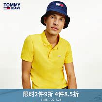 Tommy 21 new spring and summer mens classic small embroidery label solid color micro-elastic short-sleeved polo shirt DM0DM09439