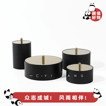 A simple modern light luxury black storage jar storage box sales office negotiation area candy box soft ornaments