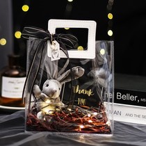 Hand gift transparent gift bag handbag creative birthday packaging ins style Teachers Day gift empty box large