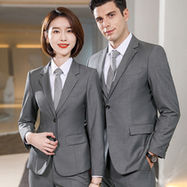 BYD womens suit work suit spring and autumn professional clothing male dark gray suit sales floor test dress