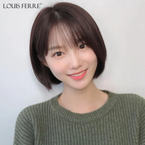 Wig short hair female summer age reduction simulation round face hairstyle wave head full real hair silk natural needle wig set