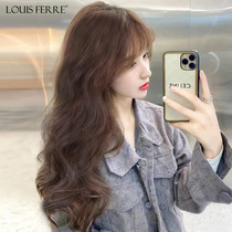 Wig female long curly hair Big Wave Full real hair silk long straight hair clavicle hair female Net red double delivery needle wig set