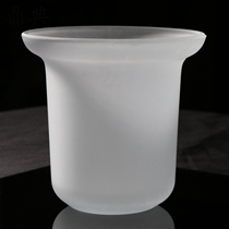 Toilet brush glass cup frosted toilet brush base accessories ceramic cup toilet space aluminum rack hanging