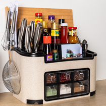 Kitchen seasoning box set household combination seasoning jar condiment oil salt sauce vinegar bottle full set storage rack with spoon