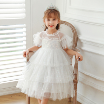 Children little girl princess cake gauze skirt 2021 new summer and autumn girls foreign birthday puffy dress