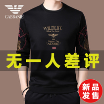 European station brand new mens T-shirt long sleeve Spring and Autumn Sweater Cotton Fashion round neck printed Joker shirt