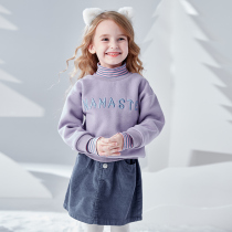 Girls high collar sweater autumn and winter Korean version of the tide air 2021 new childrens coat winter plus velvet thickened winter