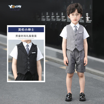 Childrens suit suit spring and autumn boy vest flower girl dress boy boy suit piano performance suit summer