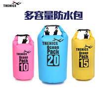 THENICE fully sealed double shoulder waterproof backpack large capacity beach storage single shoulder drifting snorkeling waterproof bucket bag