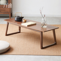 Fangdi new Chinese tatami low tea table solid wood black walnut Kang table Kang several Zen floating window table small coffee table
