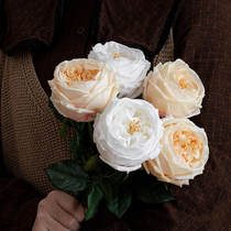 South Cross Star High Emulation Florin Hand Feel Moisturizing Rose Florins Dining Room Table Flower Pendulum with Fake Flowers soft decoration