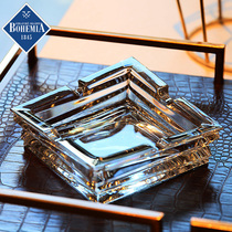 Czech BOHEMIA imported modern creative light luxury crystal glass ashtray living room ashtray gift box