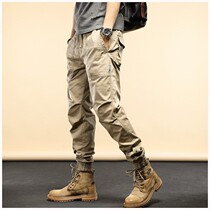 Spring and autumn summer pure cotton pants for men and women tide beam pants for leisure and loose mens pants