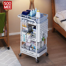 Baby products rack three-layer trolley multi-layer pulley storage rack snack storage rack Moon Storage cart