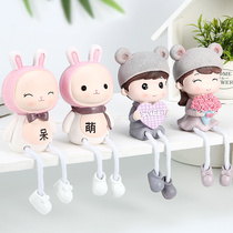 Desktop desk computer desk accessories hanging foot resin ornaments Christmas birthday gift girl cute cartoon
