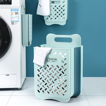 Dirty clothes basket foldable clothes storage basket Lou Wall Wall washing basket bathroom artifact