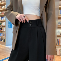 Broadlegged Pants Woman Summer New High Quality Pituality Loose Display Slim Straight Drum Casual Tug Pants Little Subsuit Pants
