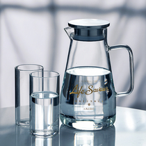 Home glass cold water jug large capacity cool white open water glass heat resistant and high temperature resistant cold tea pot with lemon zakers water bottle