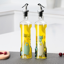 European style grilled flower glass oil pot anti-leak oil bottle household kitchen seasoning bottle food grade soy sauce bottle vinegar bottle set