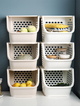 Superimposed storage basket kitchen snacks vegetable storage basket plastic vegetable basket bathroom toy storage rack
