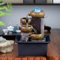 European fountain running water living room desktop creative home decoration TV cabinet ornaments porch gift bonsai