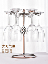 Red wine cup holder upside down high foot cup holder household table wine cabinet ornaments European creative wine rack hanging six Cup holders