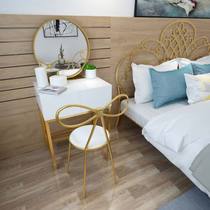 Nordic modern minimalist dressing table small apartment Table Mini Princess iron assembly simple dressing table