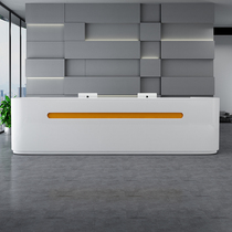 Light extravagant paint front desk office desk curved bar simple modern beauty salon cashier counter Hotel