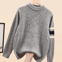 Autumn and Winter Childrens sweater in the big children thick pullover sweater 100% pure wool boys bottoming student sweater