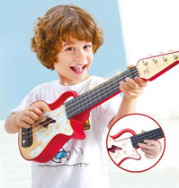 Hape Lighting Ukulele Beginner Childrens Toy Teaching Lighting Small Guitar Musical Instrument Boys and Girls Entry-Level