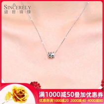 White gold necklace Female pt950 platinum necklace fashion white gold set chain simple clavicle chain small waist necklace