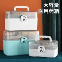 Medicine box Family pack large capacity household multi-layer full set of emergency medical care Medical box Emergency medicine drug storage box