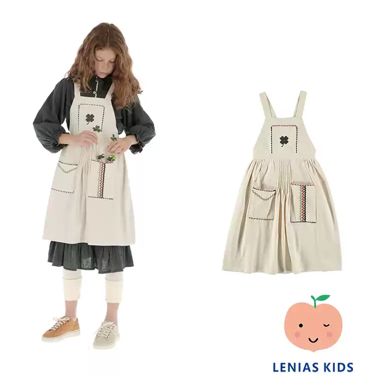 Lenias LN家Belle chiara23AW秋冬 女童 米白色四叶草背带裙