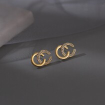 High level Sensation Small Scent Wind Ear Nail 2021 New tide Gas Imitation Big Brand Double C Earrings Earrings With Ear Clip Without Earbuds Woman