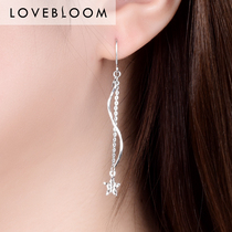 Pt950 Platinum earrings platinum earrings long PT999 Perkin earrings female pure gold tassel ear hook