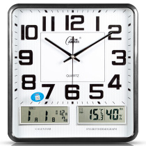 Kangba living room mute wall clock creative simple large clock rectangular quartz clock large calendar wall watch