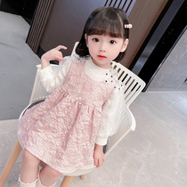Baby girl Autumn dress 5 girls foreign style small fragrance skirt 1-3 years old child Spring Autumn fashionable princess dress