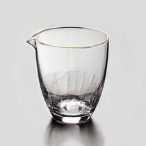 Handmade Japanese Ice Silk Glass Road Cup Gold heat-resistant tea divider thickened Tea Sea kung fu tea accessories