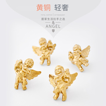 Super generation brass wardrobe handle personality creative light luxury drawer solid little Angel cabinet pure copper cabinet door handle