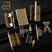 Antique hinge Green bronze 3 inch retro European round crown head hinge Clothes bookcase cabinet door Antique copper hinge