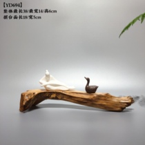 Cliff cypress with Kegen carved ornaments natural shape with dead wood root art New Chinese Zen crafts Wen play base photography