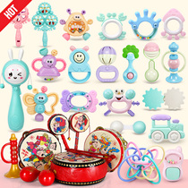 0-1 year old baby toy puzzle early education grasp hand rattle can bite tooth glue 6 months newborn baby baby comfort