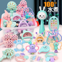 Newborn Baby Hand Rocking Bell Toys 0-1-year-old baby Puzzle Early Teach Gripping to Bite Tooth Glue 3-6-month Early Childhood Appeasement