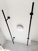 Balcony drying rack black stainless steel clothes drying Rod Wall top hanging clothes bar baking paint hoisting drying single pole fixed cooling rod