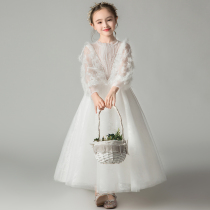 Childrens dress Princess dress girl girl girl girl host Flower Girl Wedding high-end piano performance clothing Summer White
