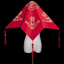 Red hijab bride Chinese wedding new wedding tassel Xiuhe clothing red hijab high-end yarn Xiuhe cover